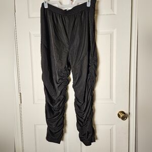 Zenana pants with gatherings on sides of pants with zippers on bottom...0009